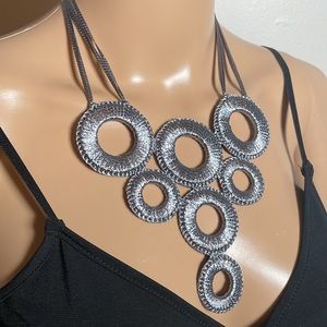 Handmade silver-colored necklace, brand new